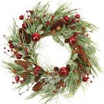 20” Holiday Wreath with Jingle Bells and Berries