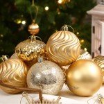 80pcs Elegant Gold Christmas Ornament Ball Set