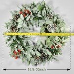 Festive 20-Inch Christmas Wreath with Pine Cones