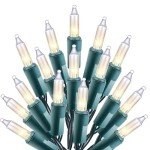 Clear Christmas Lights on Green Wire - 100 Mini