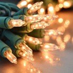Clear Christmas Lights on Green Wire - 100 Mini