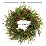 22-Inch Artificial Christmas Wreath with Pinecones