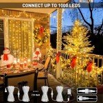 Warm White Indoor String Lights - 100LED, 8 Modes