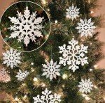 36pcs Glitter Snowflake Christmas Tree Ornaments
