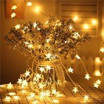 Warm White 100 LED Star String Lights 33FT