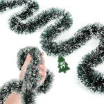 40Ft Green Christmas Tinsel Garland for Holiday Decor