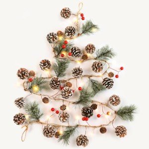 2 Pack Pre-Lit Christmas Garland with Lights