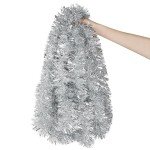 33 Feet Silver Tinsel Garland for Holiday Decor