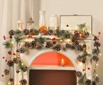 2 Pack Pre-Lit Christmas Garland with Lights