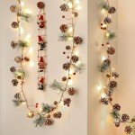 2 Pack Pre-Lit Christmas Garland with Lights