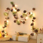 2 Pack Pre-Lit Christmas Garland with Lights