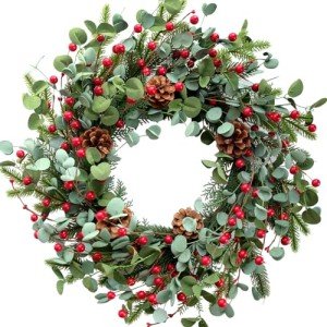 Eucalyptus & Red Berries Holiday Wreath, 20