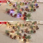 2 Pack Pre-Lit Christmas Garland with Lights