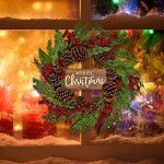 20-Inch Pinecone & Berry Christmas Wreath for Decor