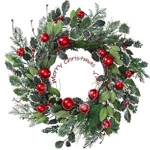 20-Inch Red Bell Christmas Wreath for Door