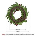 20-Inch Pinecone & Berry Christmas Wreath for Decor