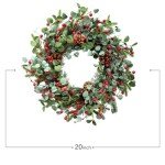 Eucalyptus & Red Berries Holiday Wreath, 20
