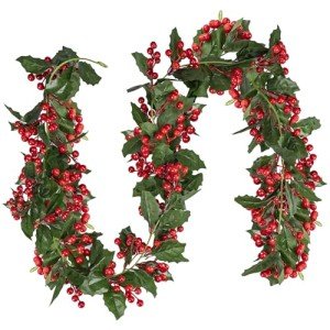 6FT Red Berry Christmas Garland for Holiday Decor