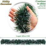 50Ft Green Metallic Christmas Tinsel Garland