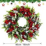 18" Red and Black Plaid Christmas Wreath