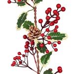 7FT Red Berry Christmas Garland with Pine Cones