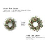 Eucalyptus & Red Berries Holiday Wreath, 20