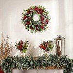 18" Red and Black Plaid Christmas Wreath