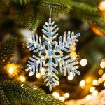 36 Iridescent Snowflake Ornaments for Holiday Decor