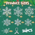 36 Iridescent Snowflake Ornaments for Holiday Decor