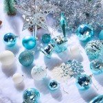 71-Pc Blue and White Shatterproof Christmas Ornaments Set
