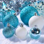 71-Pc Blue and White Shatterproof Christmas Ornaments Set