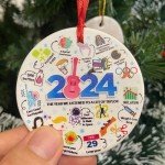 2024 Year in Review Funny Christmas Ornament