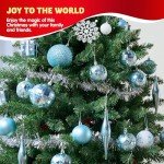 71-Pc Blue and White Shatterproof Christmas Ornaments Set