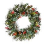 Pre-Lit Crestwood Spruce Christmas Wreath, 24
