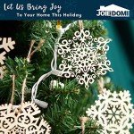 60-Piece Wooden Snowflake Ornaments for Christmas