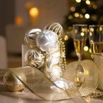 White and Gold Shatterproof Christmas Ornament Set