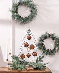 Brown Glass Christmas Ball Ornaments - Set of 9