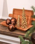 Brown Glass Christmas Ball Ornaments - Set of 9