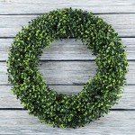 19.5-Inch UV Resistant Boxwood Wreath for All Seasons