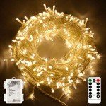 33Ft Battery-Powered Warm White Christmas String Lights