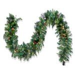 Prelit Christmas Garland with 100 Warm Lights & Berries