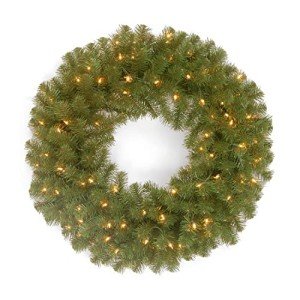 24" North Valley Spruce Pre-Lit Christmas Wreath