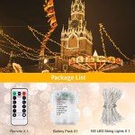 33Ft Battery-Powered Warm White Christmas String Lights