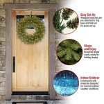 24" North Valley Spruce Pre-Lit Christmas Wreath