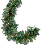 Prelit Christmas Garland with 100 Warm Lights & Berries