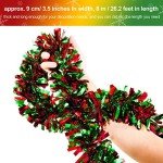 Metallic Red and Green Tinsel Garland (26.2 ft)
