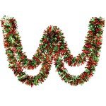 Metallic Red and Green Tinsel Garland (26.2 ft)