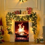 Prelit Christmas Garland with 100 Warm Lights & Berries