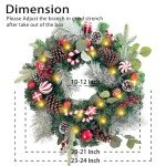 Pre-Lit 24-Inch Christmas Wreath with Ornaments