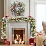 Pre-Lit 24-Inch Christmas Wreath with Ornaments